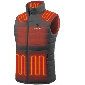 imageVenustas Mens Heated Vest with Battery Up to 20 Hours of Warmth Winter Quilted Vest for OutdoorDark Gray