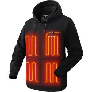 imageVenustas Unisex Pullover Heated Hoodie with Battery Included Heated Sweatshirt for Men and WomenBlack