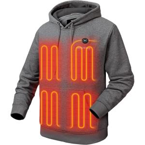 imageVenustas Unisex Pullover Heated Hoodie with Battery Included Heated Sweatshirt for Men and WomenCarbon Heather