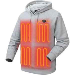 imageVenustas Unisex Pullover Heated Hoodie with Battery Included Heated Sweatshirt for Men and WomenHeather Gray