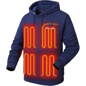 imageVenustas Unisex Pullover Heated Hoodie with Battery Included Heated Sweatshirt for Men and WomenNavy