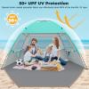 imageVenustas Beach Tent Sun Shelter for 34567810 Person UPF 50 UV Protection Beach Canopy Lightweight and Easy Setup Cabana Portable Shade TentCrystal Mint