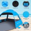 imageVenustas Beach Tent Sun Shelter for 34567810 Person UPF 50 UV Protection Beach Canopy Lightweight and Easy Setup Cabana Portable Shade TentDark ShelterSky Blue