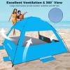 imageVenustas Beach Tent Sun Shelter for 34567810 Person UPF 50 UV Protection Beach Canopy Lightweight and Easy Setup Cabana Portable Shade TentDark ShelterSky Blue
