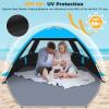 imageVenustas Beach Tent Sun Shelter for 34567810 Person UPF 50 UV Protection Beach Canopy Lightweight and Easy Setup Cabana Portable Shade TentDark ShelterSky Blue