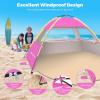 imageVenustas Beach Tent Sun Shelter for 34567810 Person UPF 50 UV Protection Beach Canopy Lightweight and Easy Setup Cabana Portable Shade TentPink