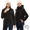 imageVenustas Womens 3in1 Heated Jacket with Battery Waterproof Jacket with Hood for SkiingGrey