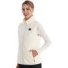 imageVenustas Womens Fleece Heated Vest with Battery Lightweight Electric Heated CoatMilk White