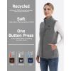 imageVenustas Womens Heated Fleece Vest with 6 Heating Zones Ladies Lightweight Recycled Fleece Electric Vest with BatteryGray