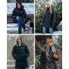 imageVenustas Womens Long Heated Down Jacket with Battery Electric Puffer Jacket with 90 Duck Down For Outdoor Camping SkiingBlack