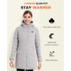 imageVenustas Womens Long Heated Jacket with Battery Pack 100 Recycled Electric Heated Puffer Winter Coats with HoodGray