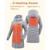 imageVenustas Womens Long Heated Jacket with Battery Pack 100 Recycled Electric Heated Puffer Winter Coats with HoodGray