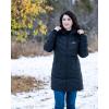 imageVenustas Womens Long Heated Jacket with Battery Pack 100 Recycled Polyester Heated Coat with Stylish DesignBlack