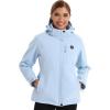 imageVenustas Womens Slim Fit Heated Jacket with Battery Pack Windproof Electric Insulated Coat with Detachable HoodArctic Blue