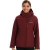 imageVenustas Womens Slim Fit Heated Jacket with Battery Pack Windproof Electric Insulated Coat with Detachable HoodBurgundy