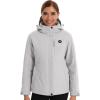 imageVenustas Womens Slim Fit Heated Jacket with Battery Pack Windproof Electric Insulated Coat with Detachable HoodGray