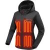 imageVenustas Heated Softshell Jacket for Women Hooded Electric Jacket with Battery Pack 74V Heated Coat for OutdoorsBlack
