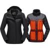 imageVenustas Womens 3in1 Heated Down Jacket Electric Puffer Jacket with Battery 90 Down Fill Winter Snow Ski Heated CoatBlack