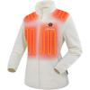imageVenustas Womens Fleece Heated Jacket with Battery Pack Soft Lightweight Heating Coat Durable YKK ZipperMilk White