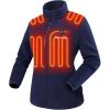 imageVenustas Womens Fleece Heated Jacket with Battery Pack Soft Lightweight Heating Coat Durable YKK ZipperNavy
