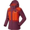 imageVenustas Womens Slim Fit Heated Jacket with Battery Pack Windproof Electric Insulated Coat with Detachable HoodBurgundy