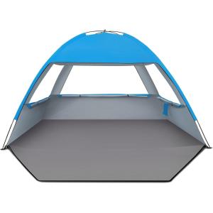 imageVenustas Beach Tent Sun Shelter for 34567810 Person UPF 50 UV Protection Beach Canopy Lightweight and Easy Setup Cabana Portable Shade TentSky Blue