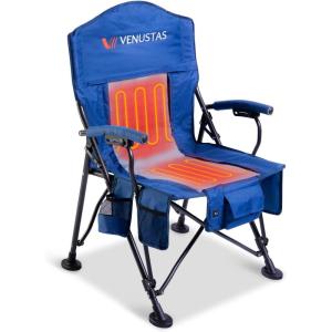 imageVenustas Heated Camping Chair with 74V Battery Pack UP to 10H Heating Portable Heated Folding Chair with Removable Cushion for Outdoor Sports Hunting Beach Picnics 5000mAh Battery IncludedBlue