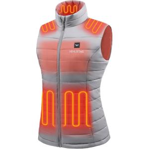 imageVenustas Womens Heated Vest with Battery Lightweight Quilted Vest for WomenGray