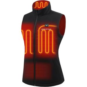 imageVenustas Womens Softshell Heated Vest with BatteryLightweight Heated Golf Vest for WomenBlack