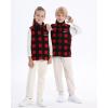 imageVenustas Kids Heated Fleece Vest with 74V Battery Pack Included Warmer Youth Electric Heating Vest for Boys ampamp GirlsRed Plaid