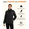 imageVenustas Womens Lightweight Heated Jacket with Battery 6Zone Electric Puffer Winter Coat for Outdoor Camping HikingBlack