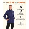 imageVenustas Womens Lightweight Heated Jacket with Battery 6Zone Electric Puffer Winter Coat for Outdoor Camping HikingNavy