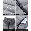 imageVenustas Womens Recycled Heated Down Jacket with Battery Pack Lightweight Electric Puffer Coat 90 Down Heated ClothingGray