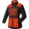 imageVenustas Womens Lightweight Heated Jacket with Battery 6Zone Electric Puffer Winter Coat for Outdoor Camping HikingBlack