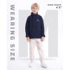 imageVenustas Kids Heated Fleece Jacket with 74V Battery Pack Boys Girls Youth Electric Heated Coat for WinterNavy Blue
