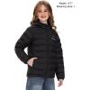 imageVenustas Kids Heated Jacket with Battery Pack Boys Girls Lightweight Electric Heated CoatBlack
