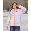 imageVenustas Kids Heated Jacket with Battery Pack Boys Girls Lightweight Electric Heated CoatPink Ombre