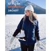 imageVenustas Lightweight Womens Heated Jacket with 12V Battery Versatile Softshell Coat Heated Clothing for Hiking SkiingNavy