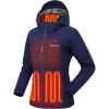 imageVenustas Lightweight Womens Heated Jacket with 12V Battery Versatile Softshell Coat Heated Clothing for Hiking SkiingNavy