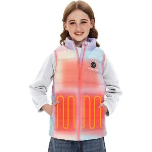 imageVenustas Kids Heated Vest with Battery Pack Boys Girls Lightweight Electric Heated VestPink Ombre