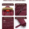 imageVenustas Womens Heated Parka Jacket with Battery Heated Coat with Detachable Faux Fur HoodBurgundy