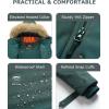imageVenustas Womens Heated Parka Jacket with Battery Heated Coat with Detachable Faux Fur HoodForest Green