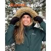 imageVenustas Womens Heated Parka Jacket with Battery Heated Coat with Detachable Faux Fur HoodForest Green