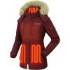 imageVenustas Womens Heated Parka Jacket with Battery Heated Coat with Detachable Faux Fur HoodBurgundy