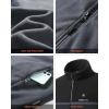 imageVenustas Mens Heated Jacket with Battery Soft Fleece Heated Coat Durable YKK ZipperBlackgrill