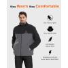 imageVenustas Mens Heated Jacket with Battery Soft Fleece Heated Coat Durable YKK ZipperBlackgrill