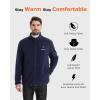imageVenustas Mens Heated Jacket with Battery Soft Fleece Heated Coat Durable YKK ZipperNavy