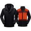 imageVenustas Mens 3in1 Heated Jacket with Battery Ski Jacket Winter Jacket with Removable Hood WaterresistantBlack