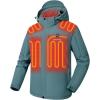imageVenustas Mens Heated Jacket with Battery Pack Windproof Electric Insulated Coat with Detachable HoodSilver Pine