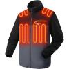 imageVenustas Mens Heated Jacket with Battery Soft Fleece Heated Coat Durable YKK ZipperBlackgrill